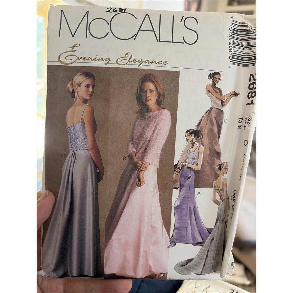 McCalls Evening Elegance Sewing Pattern 2681 Misses Skirts Size 12-16 Uncut